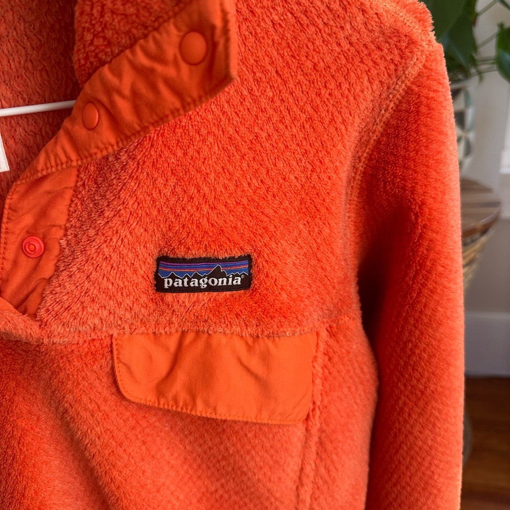 Patagonia Orange Synchilla Snap Pullover